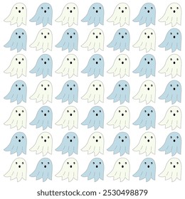 COLORFUL HALLOWEEN GHOSTS VINTAGE PATTERN TEXTURE WALLART VECTOR