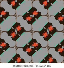 colorful halloween pattern with flat design
