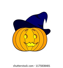 Colorful Halloween Pumpkin. Vector illustration