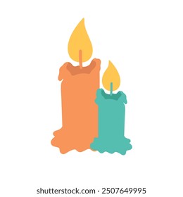 Colorful Halloween Sticker - Candle