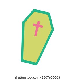 Colorful Halloween Sticker - Coffin