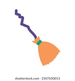 Colorful Halloween Sticker - Witch's Broom