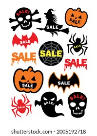 colorful halloween stickers, holiday sale