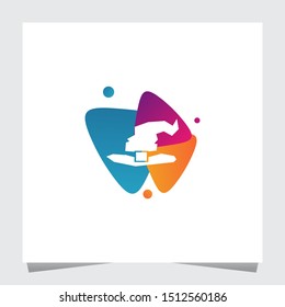 Colorful Halloween Witch Hat Logo Inspirations Template