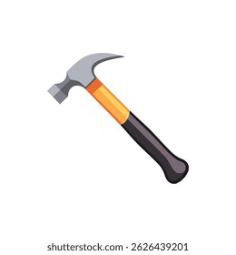 Colorful Hammer Icon on White Background - Minimalist Construction Tool Illustration