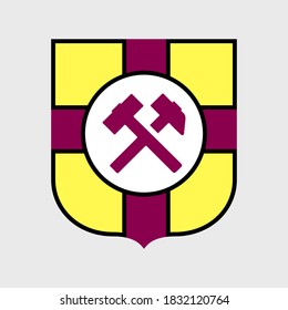 Colorful hammer logo vector emblem vintage design