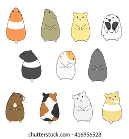 colorful hamsters set