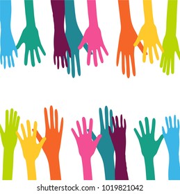 Colorful Hand Background Stock Vector (Royalty Free) 1019821042 ...