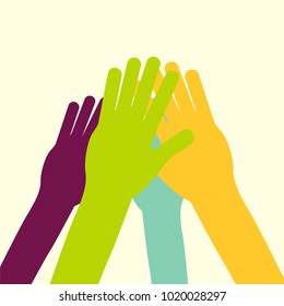 colorful up hand background