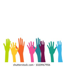 colorful up hand background