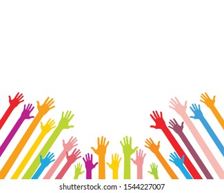 colorful up hand background, illustration vector template