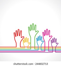 Colorful hand background stock vector 