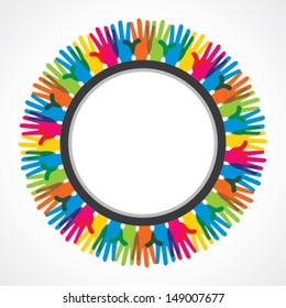 colorful hand background vector