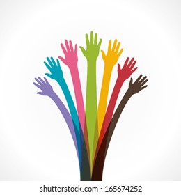 colorful hand background vector