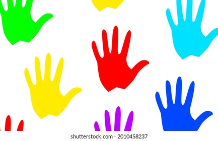 Colorful hand background. Vector illustration