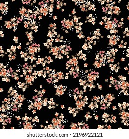 Colorful hand draw flowers seamless pattern for fabric textile 