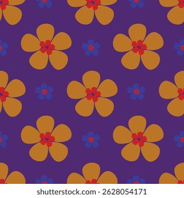 Colorful hand draw flowers seamless pattern for fabric textile