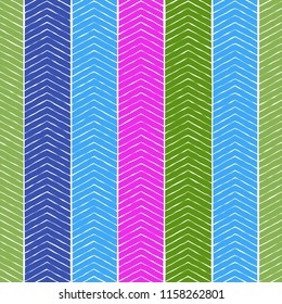 Colorful Hand Drawing Zigzag Lines Seamless Stock Vector (Royalty Free ...