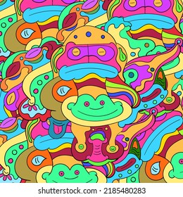 Colorful Hand Drawn Abstract Doodle Background