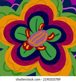 Colorful Hand Drawn Abstract Doodle Background