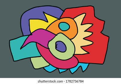 vector abstracto coloreado a mano