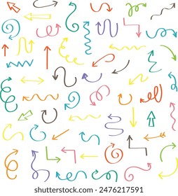 Bunte handgezeichnete Pfeil Set Doodle Design