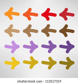 Colorful hand drawn arrows