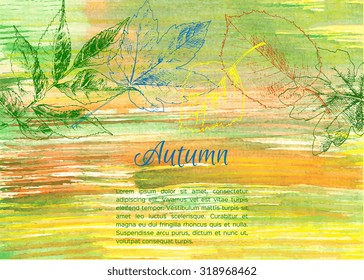 Colorful hand drawn autumn leaves. Vector illustration.