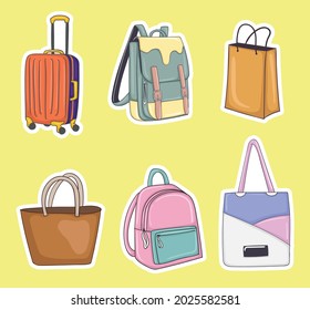 Colorful Hand Drawn Bags Illustration Collection