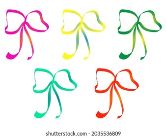 Colorful hand drawn bow ties vector element set