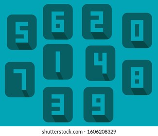 Colorful Hand drawn brush pen vector of numbers in cartoon style. Artistic font for your design.