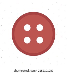 Colorful hand drawn button with four holes for tailors, sewers isolated on white background