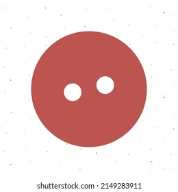 Colorful hand drawn button with two holes for tailors, sewers isolated on white background