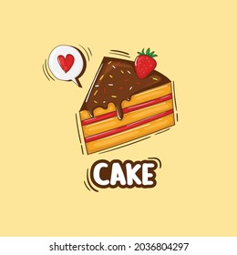 Colorful Hand Drawn Cake Illustration