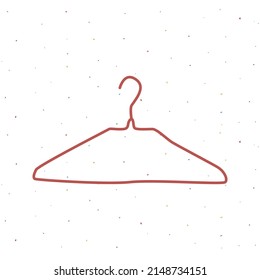 Colorful hand drawn clothes hanger for trousers, coat isolated on white background