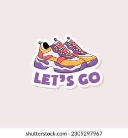 Colorful hand drawn cool sneakers stickers