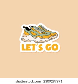 Colorful hand drawn cool sneakers stickers