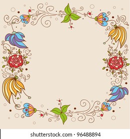 colorful and  hand drawn decorative frame,vector