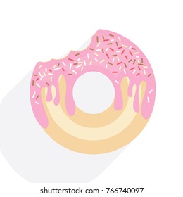 Colorful hand drawn donuts in modern flat style. Donut isolated for your design