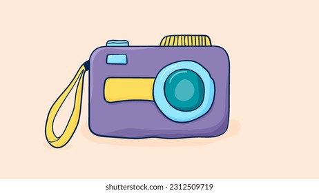 Colorful Hand Drawn Doodle Camera Icon