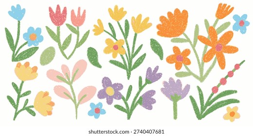 Colorful hand drawn floral