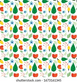 Colorful Hand Drawn Floral Pattern. For Wallpaper, ect.