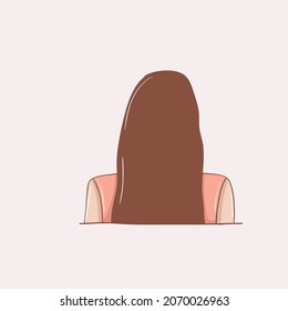 Colorful Hand drawn girl back view