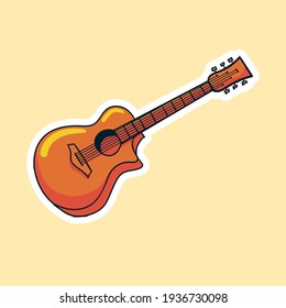 Colorful Hand drawn Guitar Sticker