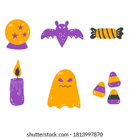 colorful hand drawn halloween element