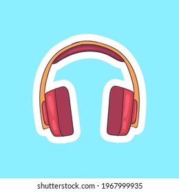 colorful hand drawn headset stickers