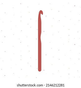 Colorful hand drawn hook for knitting, crocheting isolated on white background