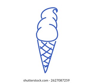 Colorful Hand Drawn Ice Cream Illustration, Minimalist Dessert Design