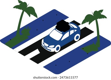 Colorful hand drawn illustration and traveling
