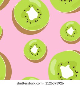 Colorful hand drawn kiwi pattern